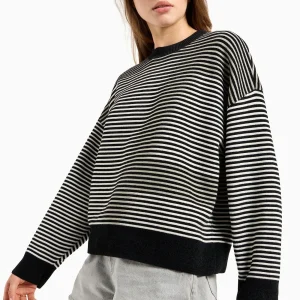 armani exchange donna maglia 6DYM1N YM1TZ 21DC Nero e bianco