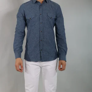 Gold Rush uomo camicia LINOTEXASSC/44 denim