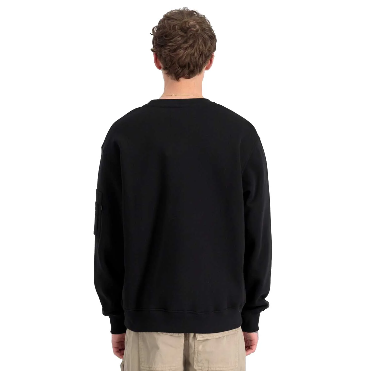 alpha industries uomo felpa satin logo 148311AI 03 Nero - immagine 3