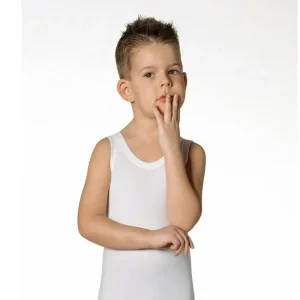 Canotta Bambino Art. VL61R in Cotone Jersey Spalla Larga Bianco 6PZ Nottingham