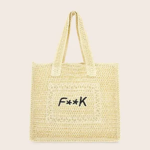 Tote Summer Bag Donna F**K Beige EFFEK