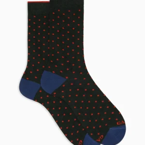 Calze corte uomo cotone grigio fantasia pois GALLO