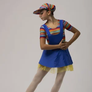 Gonnellina a salopette, maglietta e cappellino mod. 4305