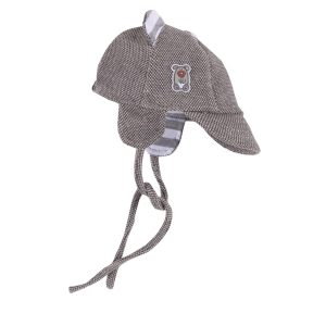 Cappellino CHICCO con visiera, in cotone color grigio, orecchiette decorative