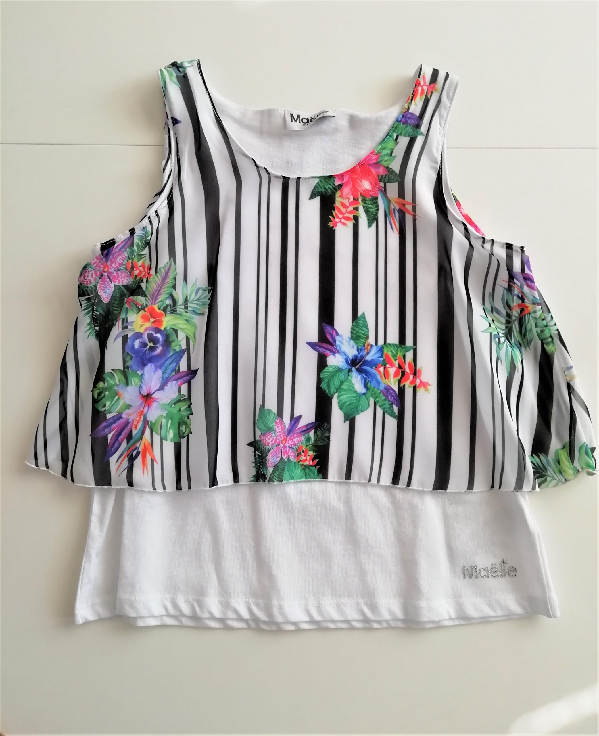 Completo Maelie by Rubacuori, leggero tessuto voile, gonna lunga con top - immagine 7