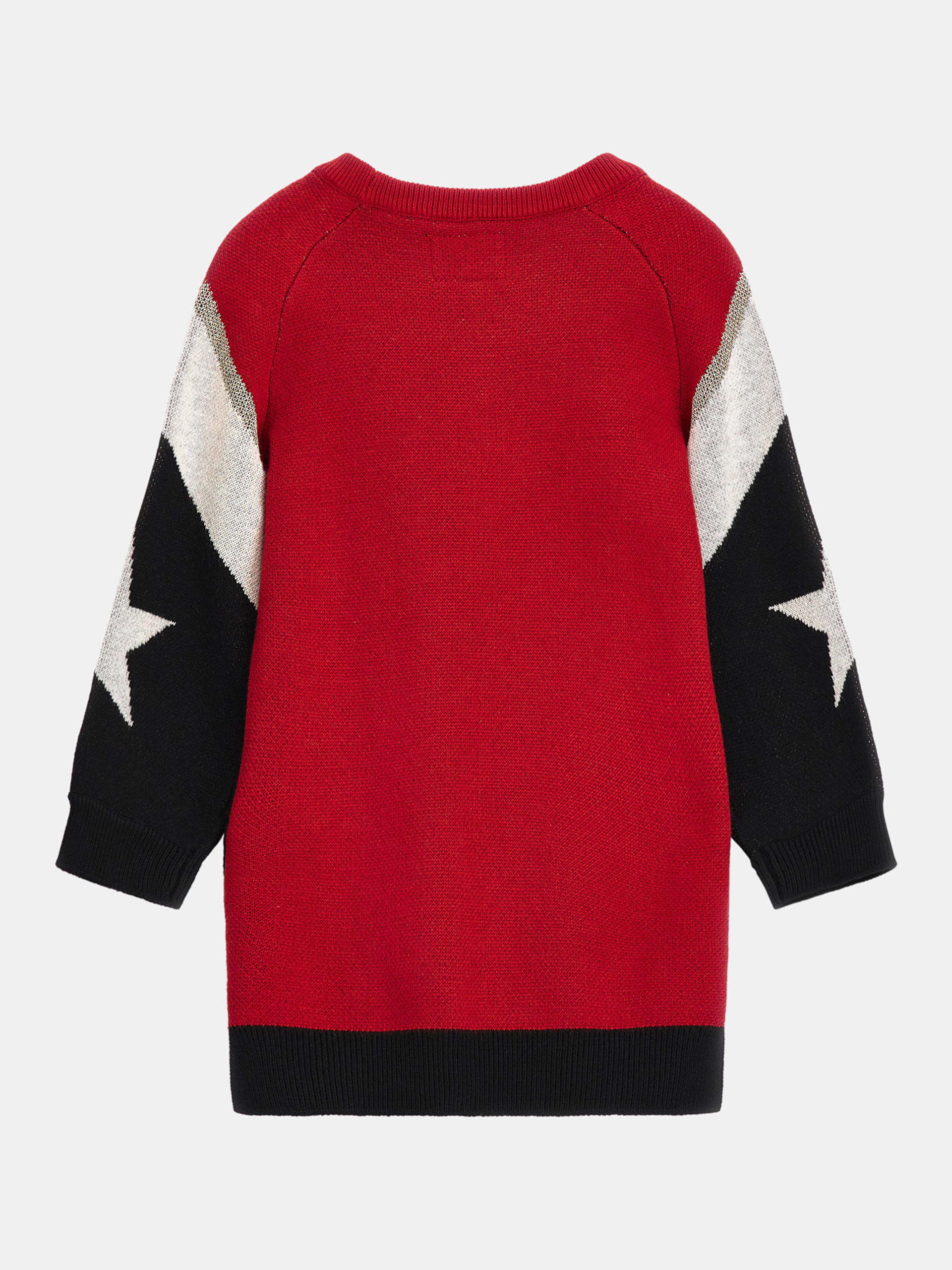 Miniabito GUESS Natale cerimonia per bambina in tricot nero rosso e panna - immagine 4