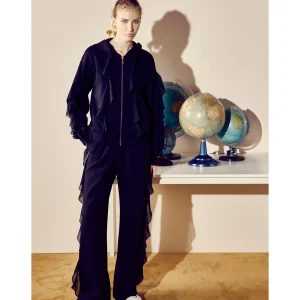 Felpa con volant in georgette Twinset