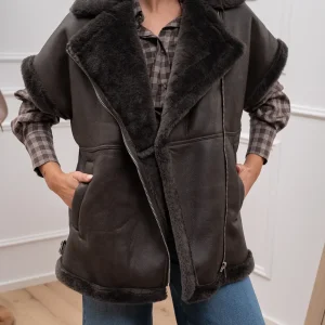 Glamorous donna giubbino smanicato AN5257 brown