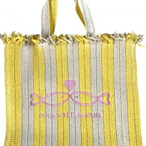 BORSA SHOPPING RIGHE PAGLIA Poisson d'Amour