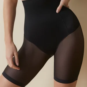 Slip modellante a vita alta con gamba trasparente