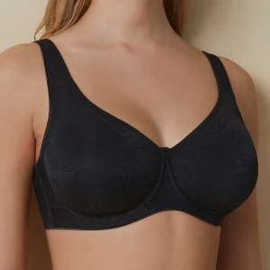 Reggiseno con fascia alta comfort in comodo tessuto a motivo floreale con ferretto senza imbottitura