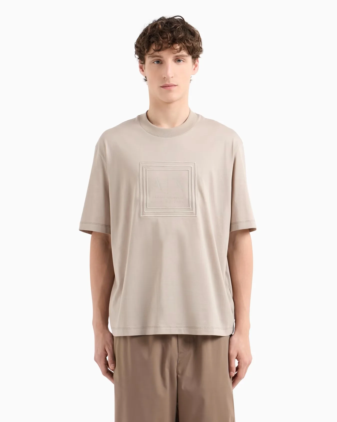 Armani Exchange uomo t-shirt XM000358AF10364 U6154 Beige