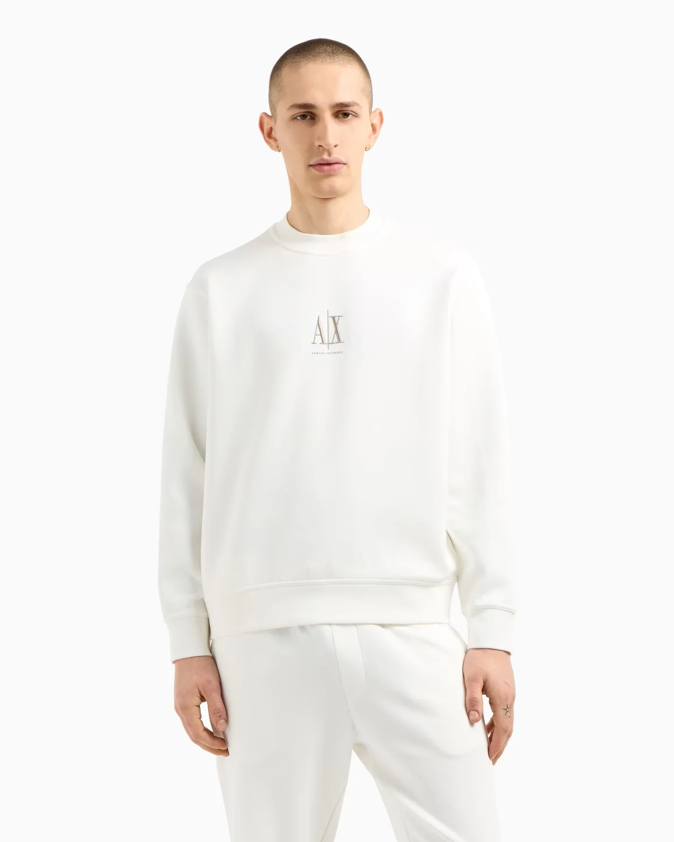 Armani Exchange uomo felpa XM000368AF10818 U0009 Bianco - immagine 2