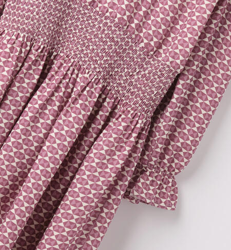 Abito IDO per ragazza color prugna con motivo + maglioncino in tricot color prugna - immagine 4