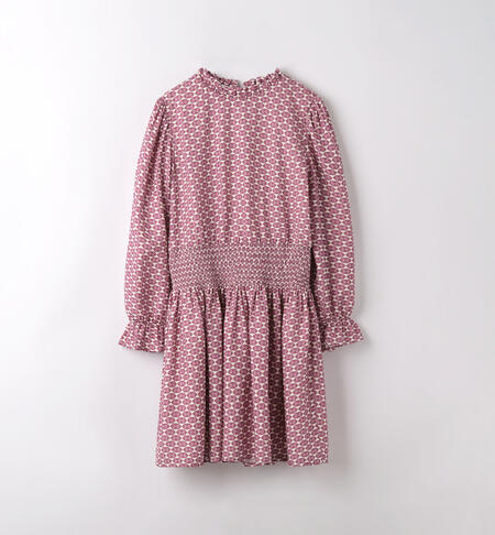 Abito IDO per ragazza color prugna con motivo + maglioncino in tricot color prugna - immagine 3