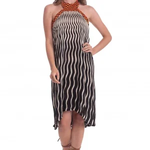 ABITO CORTO CON ALLACCIATURA COLLO STAMPA TIGER SUN PIN-UP STARS