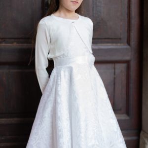 Abito cerimonia HAPPY GIRL per ragazza in chiffon color avorio design a fiori