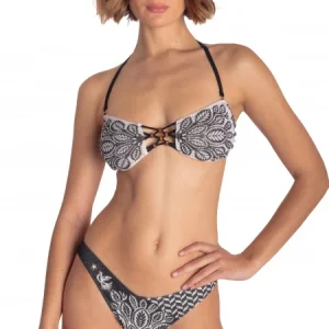 BIKINI FASCIA e Slip sgambato, copertura ridotta CON PERLE STAMPA BEAUTIFUL TREE Pin-Up Stars