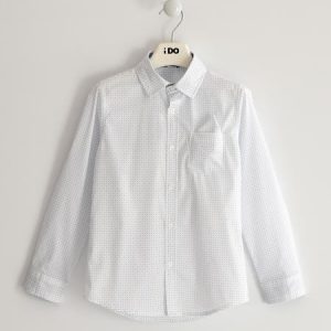 Camicia cerimonia IDO in cotone di popeline stretch in fantasia micropois