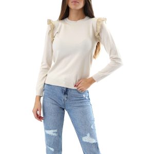 Fabrik London Donna Maglia Pullover Girocollo Apulia Cream
