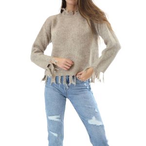 Fabrik London Donna Maglia Pullover Girocollo Shelby Cream