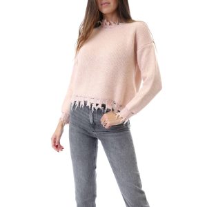 Fabrik London Donna Maglia Pullover Girocollo Shelby Pink