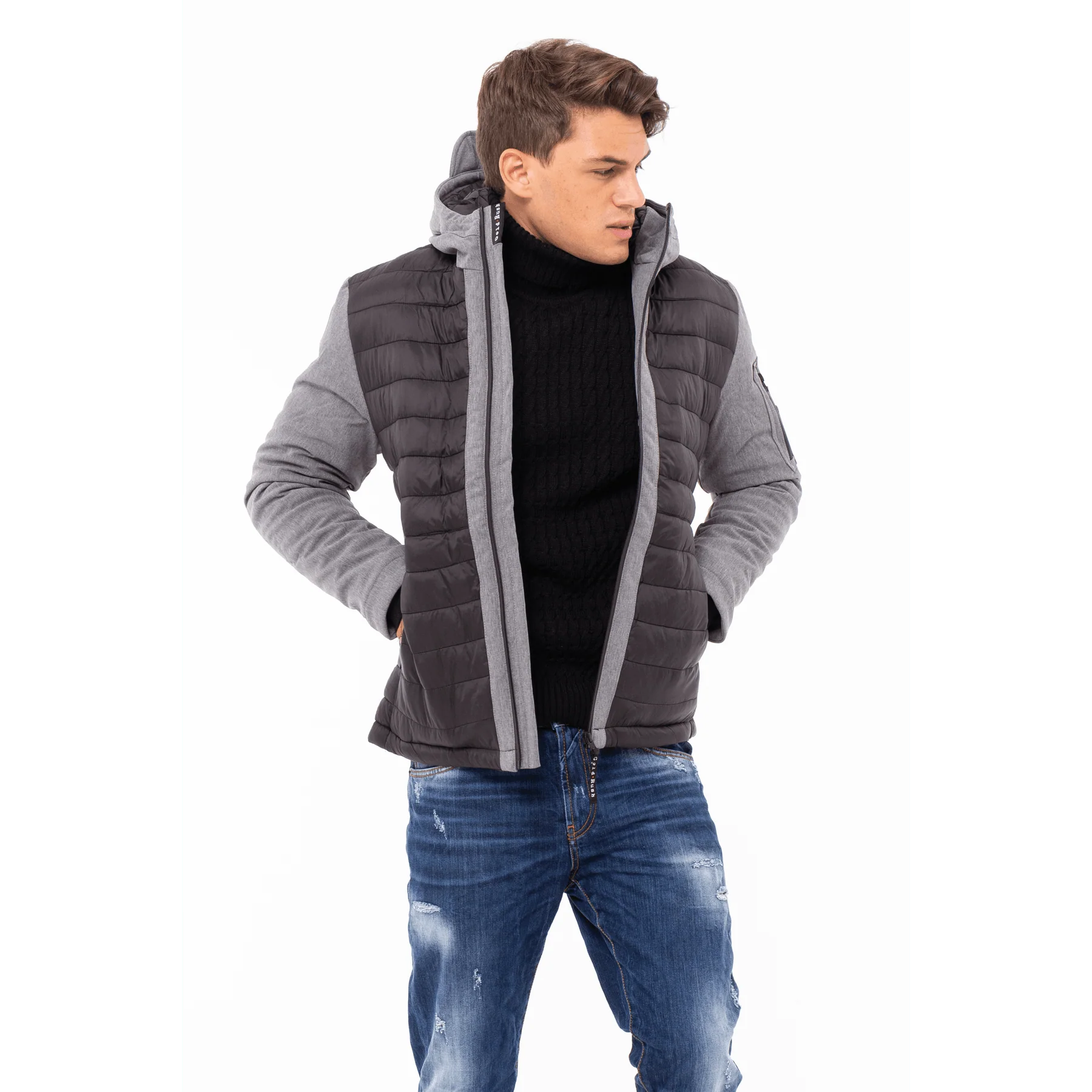 Gold Rush Uomo Giubbino Gore Imbottito Con Cappuccio Hooded Winter Jacket - immagine 4