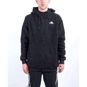 Kappa Uomo Felpa Manica Lunga Con Cappuccio Hooded Sweatshirt Banda10 Baisto Black