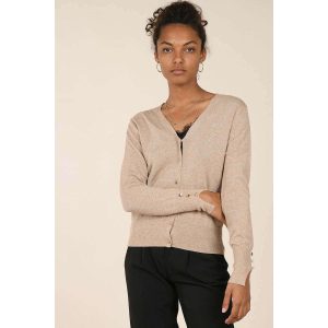 Molly Bracken Donna Cardigan Pullover Scollo a V Manica Lunga Con Bottoni