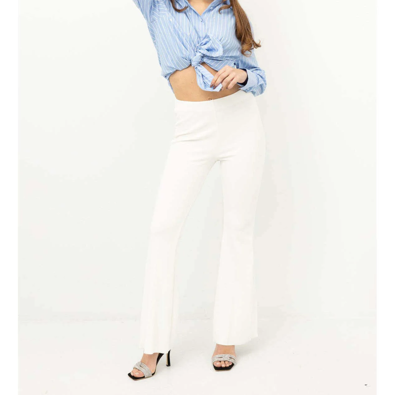 Vicolo Donna Pantalone Bianco Natura TE0043