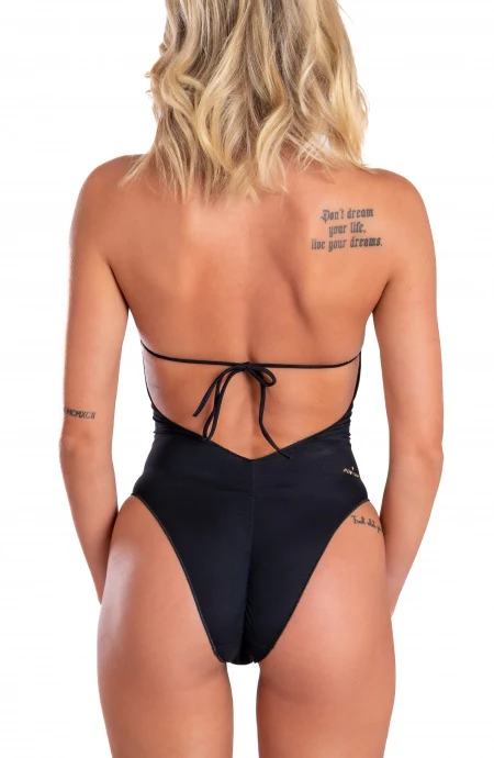 COSTUME INTERO NERO INCROCIATO TULLE E LYCRA Pin-Up Stars - immagine 6