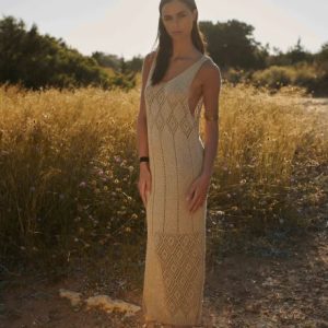 ABITO LUNGO IN MAGLIA ORO Mi.Ma