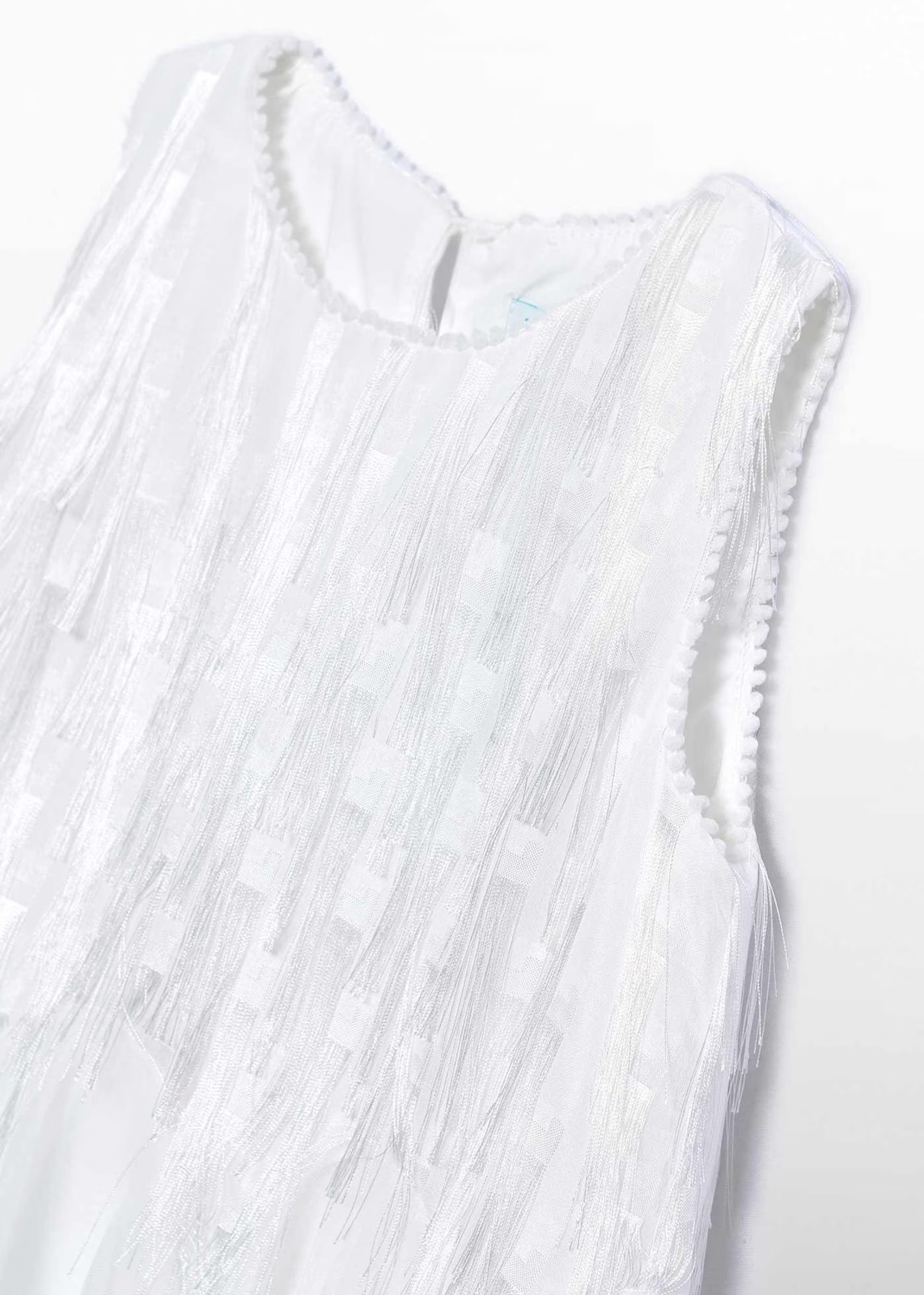 Abito cerimonia ABELandLULA, color bianco, molto ampio e con frange - immagine 7