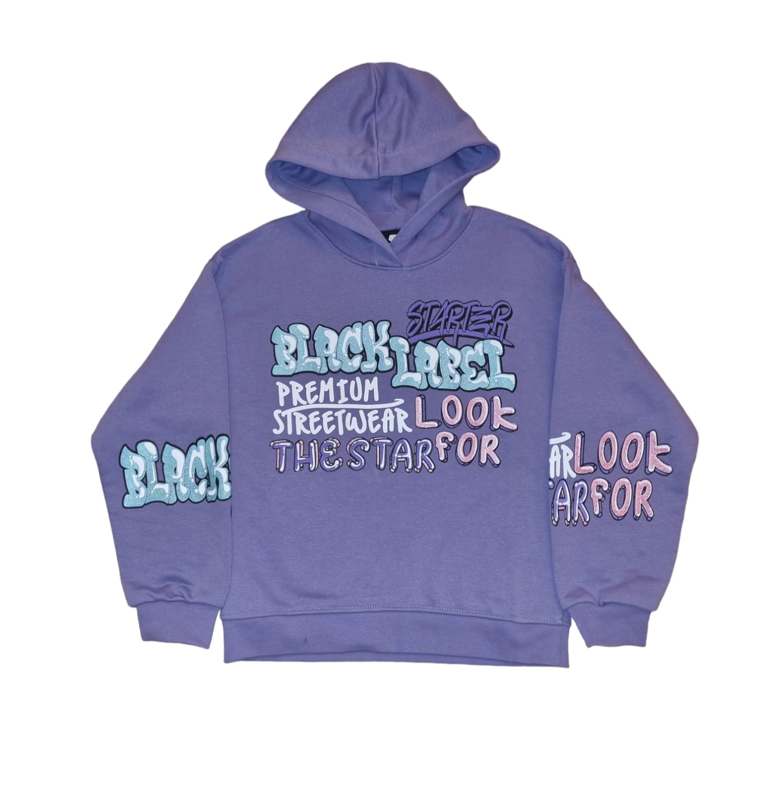 Tuta STARTER invernale per ragazza con felpa girocollo lilla e cappuccio + pantalone lilla - immagine 6