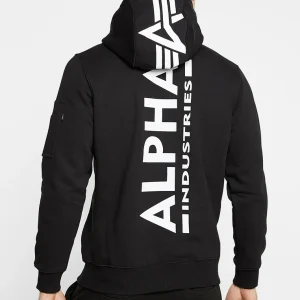 alpha industries uomo felpa back print 178318AI 03 Nero