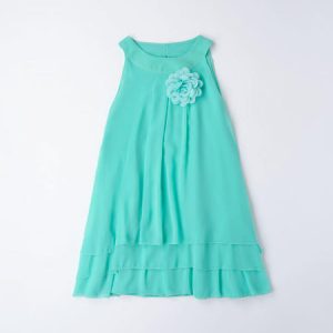 Abito cerimonia IDO per ragazza in chiffon color verde acqua