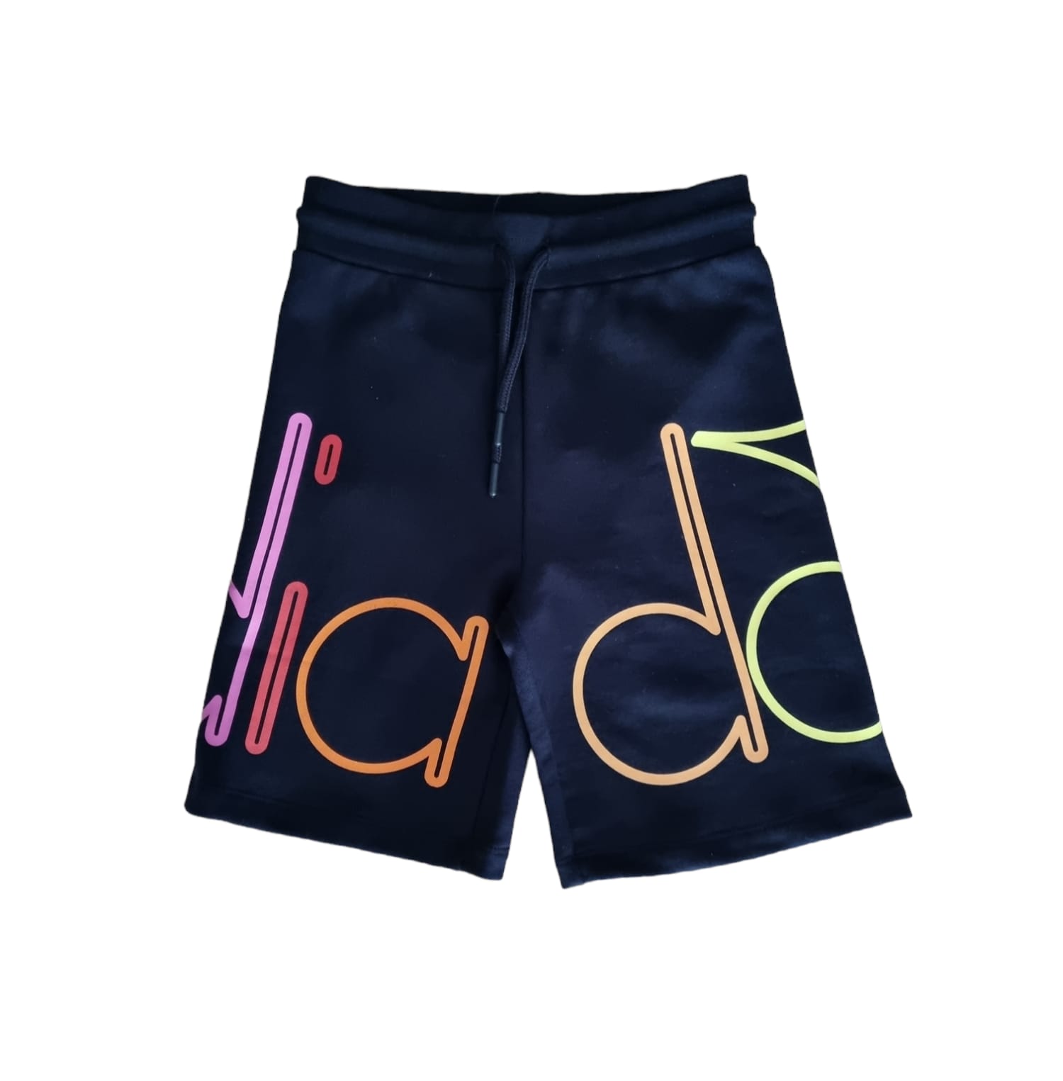 Pantaloncino bermuda DIADORA stile basket color nero con scritta DIADORA multicolor - immagine 3