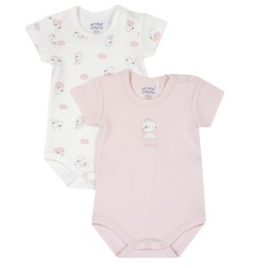 Set 2 body CHICCO mezza manica in cotone invernale. Disegno gattina principessa