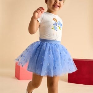 Completo MAYORAL per bambina con gonna tulle e t-shirt abbinata