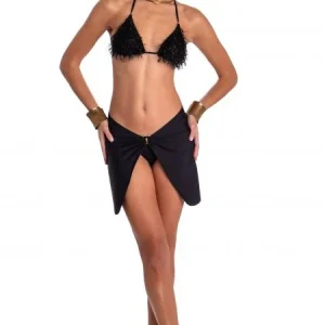 GONNA CORTA PAREO CON ACCESORIO TINTA UNITA Pin-Up Stars