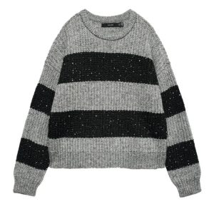 Vero Moda donna maglia Parkle 10336725 M.Grey/Black