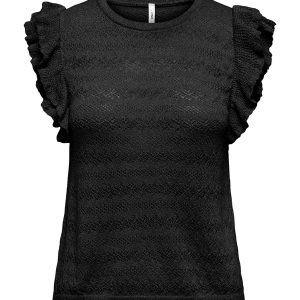 Only donna t-shirt Aga Glitter 15344402 Black