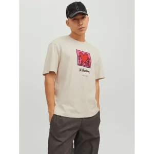 Jack & Jones Uomo T-shirt Keithharing Beige 12230685