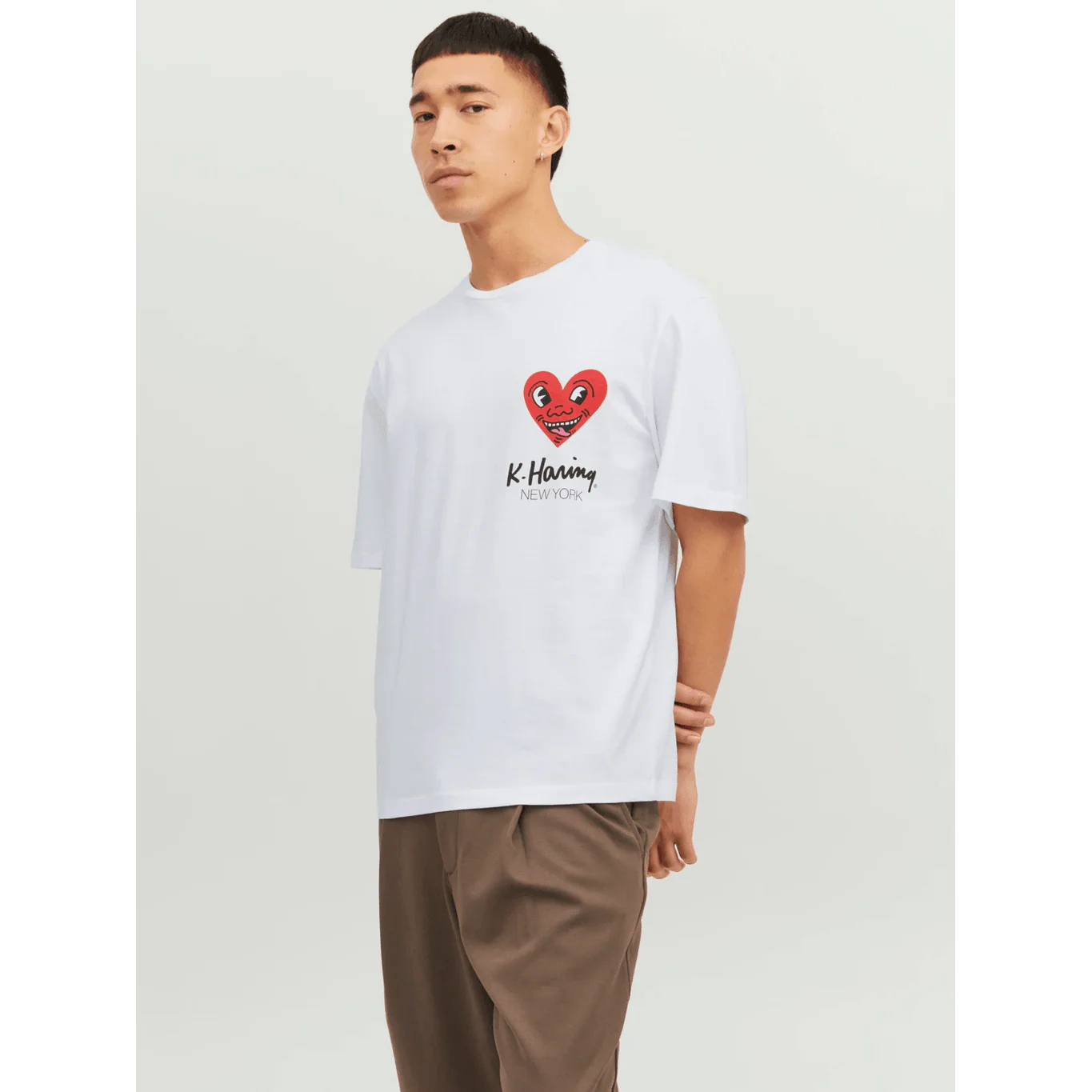 Jack & Jones Uomo T-shirt Keithharing Bianco 12230685