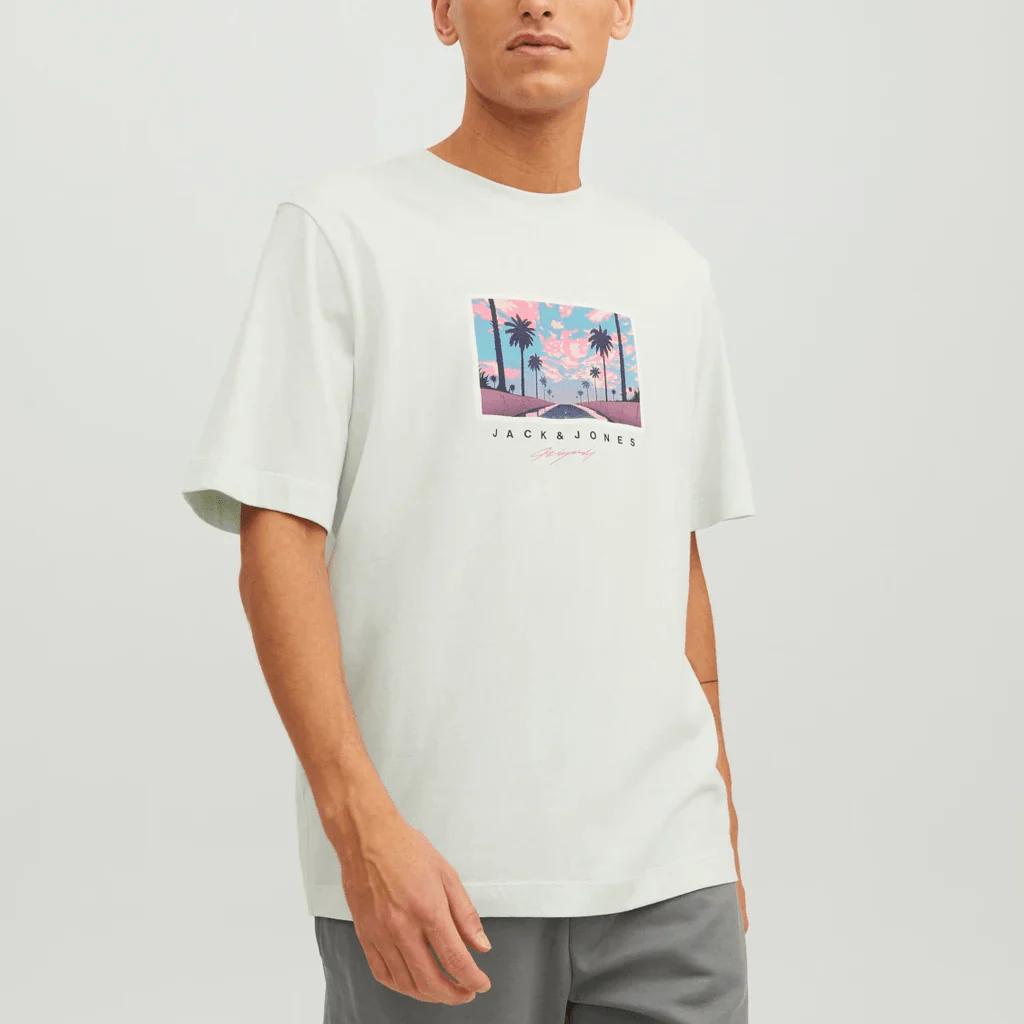 Jack & Jones Uomo T-shirt Tulum Landscape Light Blue 12235226 - immagine 3