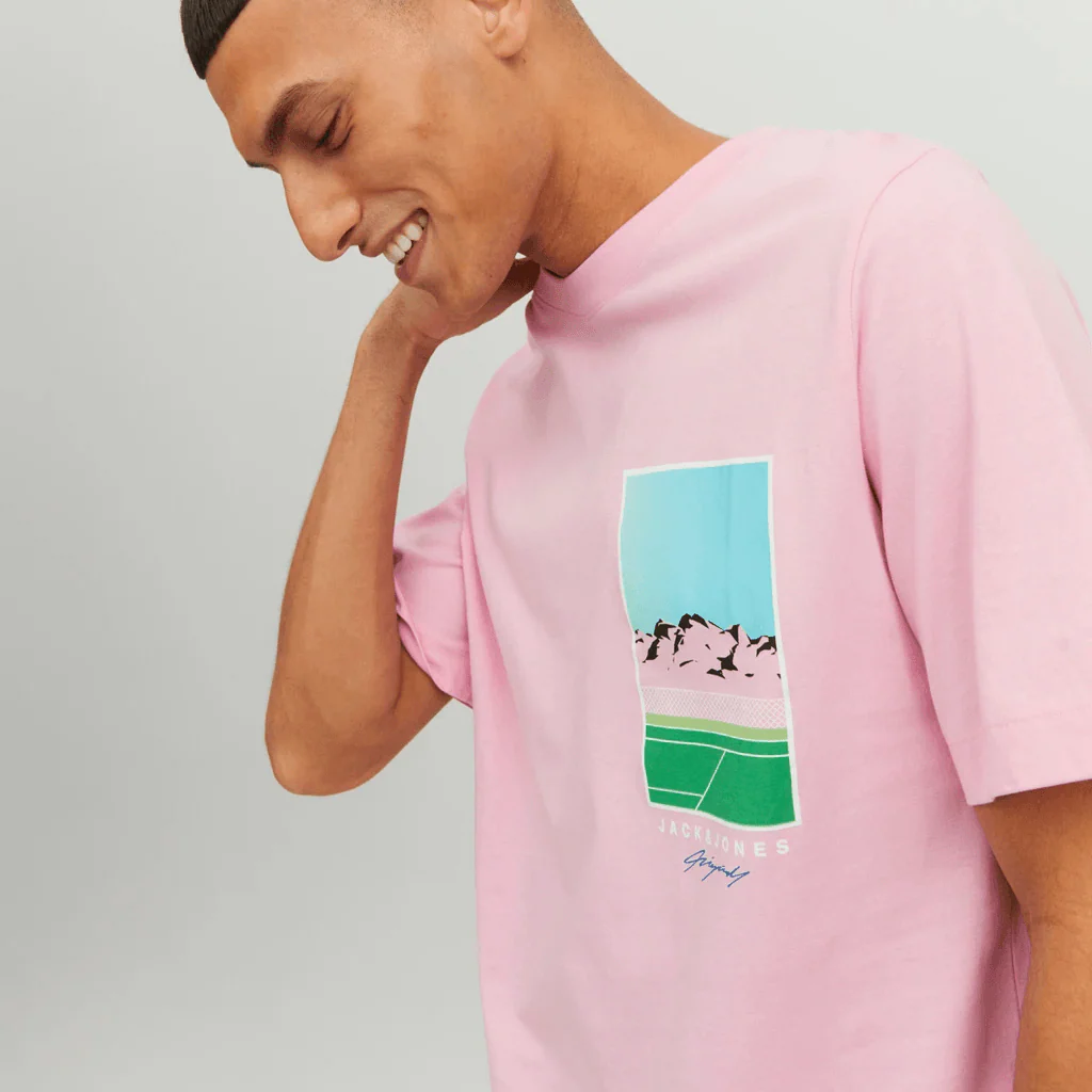 Jack & Jones Uomo T-shirt Tulum Landscape Rosa 12235226 - immagine 4