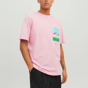 Jack & Jones Uomo T-shirt Tulum Landscape Rosa 12235226