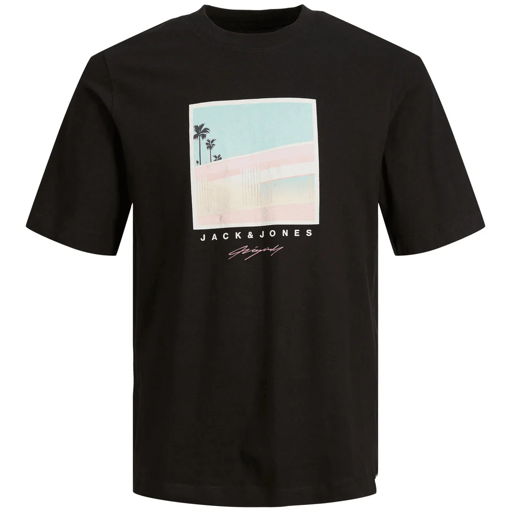 Jack & Jones Uomo T-shirt Tulum Landscape Nero 12235226 - immagine 3