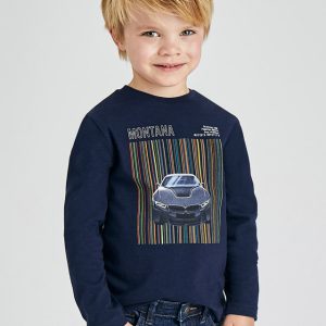 T-shirt MAYORAL per bambino, color blu stampa macchinina