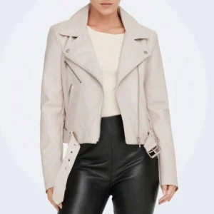 Only Donna Giubbino Vera Faux Biker Beige 15232135